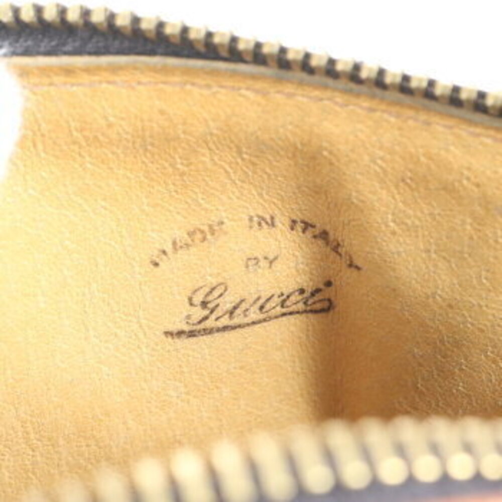 Gucci GG Canvas Boston Leather Handbag Tote Bag Black Brown EWE - Picture 8 of 8